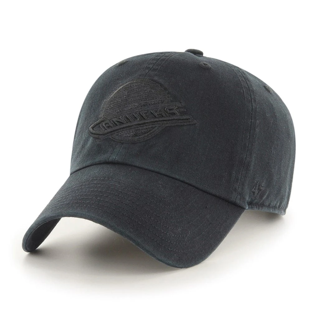 '47 BRAND Vancouver Canucks 47 Brand NHL Clean Up Tonal Adjustable Hat - Vintage Skate Black 3 '47 BRAND Vancouver Canucks 47 Brand NHL Clean Up Tonal Adjustable Hat - Vintage Skate Black