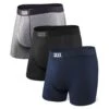 Saxx Vibe Boxers - Black / Grey / Blue (3 Pack) -Bauer Official Store saxx underwear saxx vibe boxers black grey blue 3 pack l 29811040092226