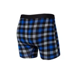 Saxx Vibe Boxers - Blue Flannel Check -Bauer Official Store saxx underwear saxx vibe boxers blue flannel check 28744435761218