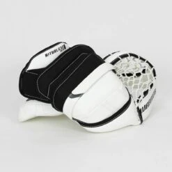 Warrior Ritual G3 Intermediate Goalie Catcher - Demo -Bauer Official Store warrior catchers demo warrior ritual g3 intermediate goalie catcher demo white full right 15202530623554